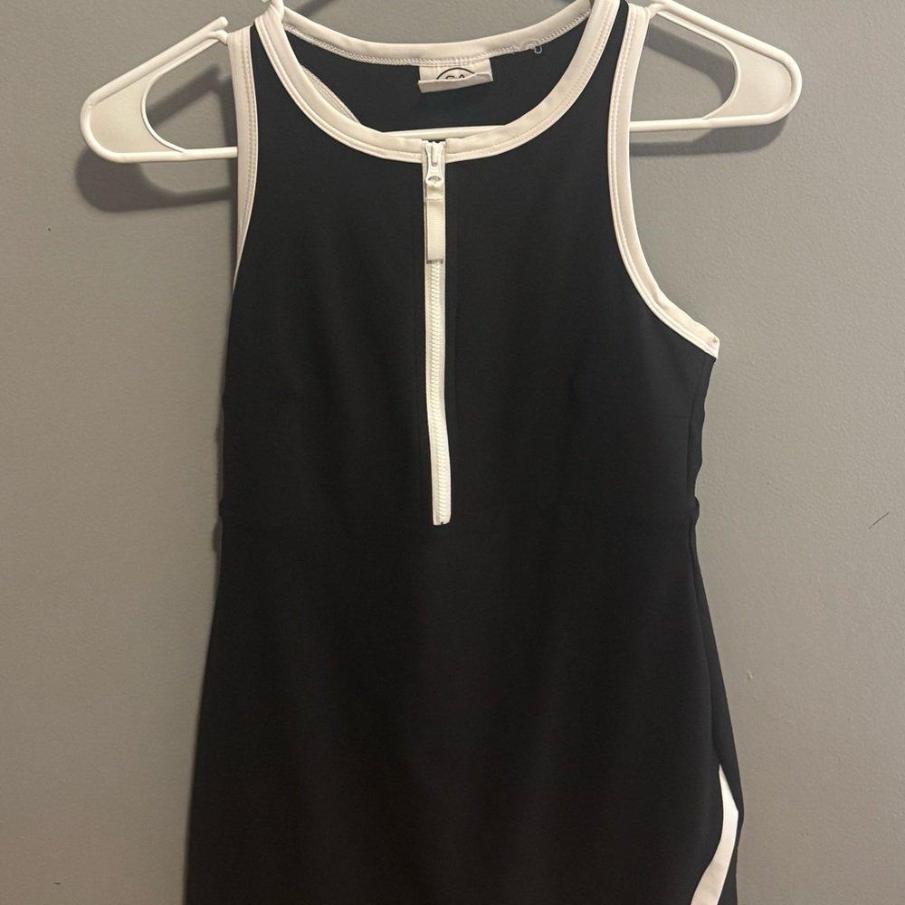 Black and White Sleeveless Dress
